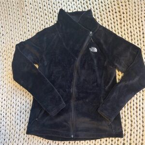 Black North Face fleece full zip sweatshirt with high neck